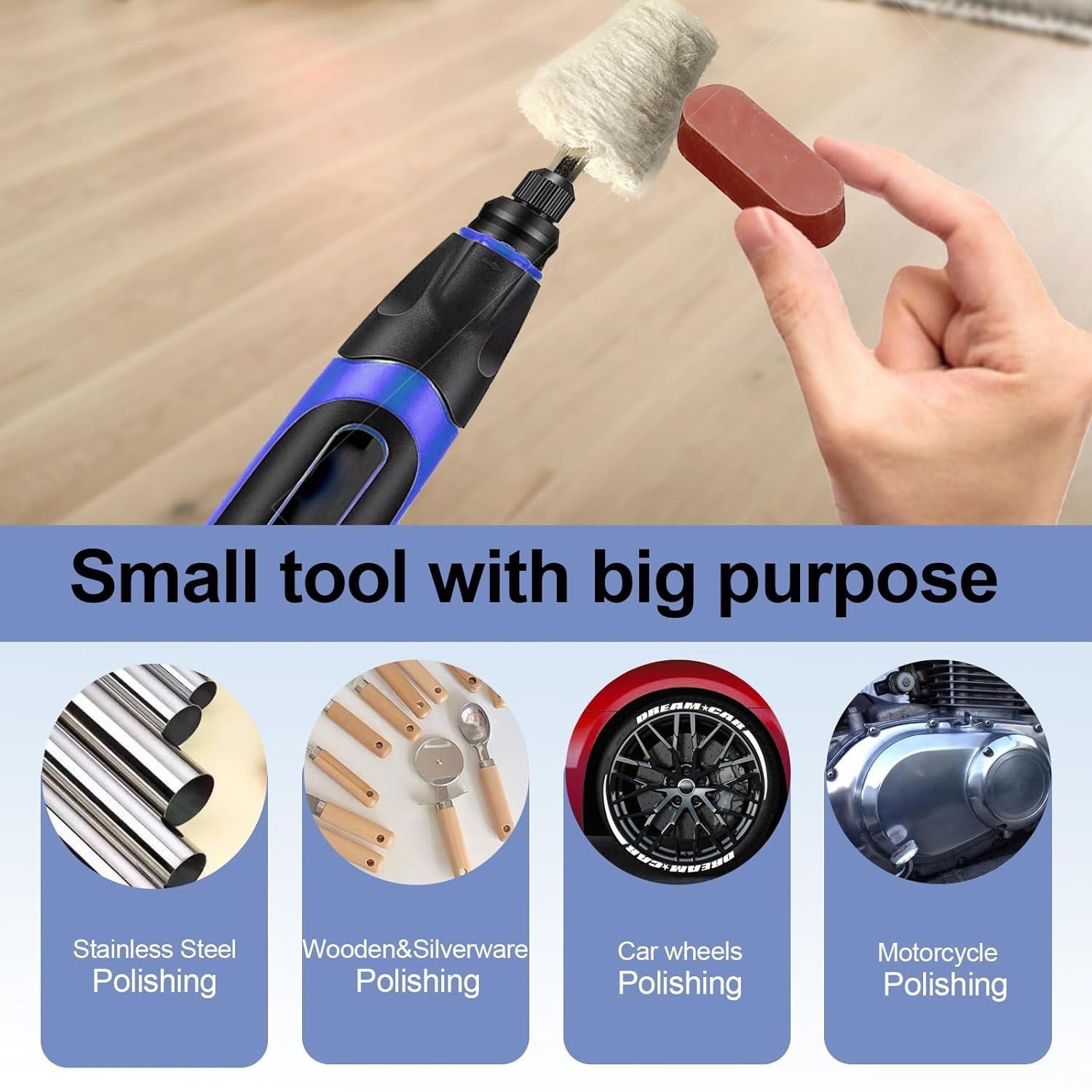 Drill Buffing Wheels Kit with Polishing Compounds for Metal Jewelry Wood Ceramic