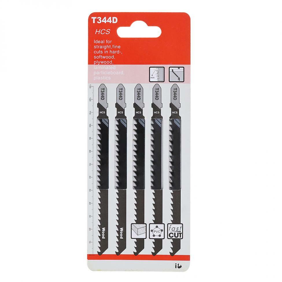 5x T-Shank Jigsaw Blades Jig Saw T344D for Wood Plastic Metal Fast Cutting