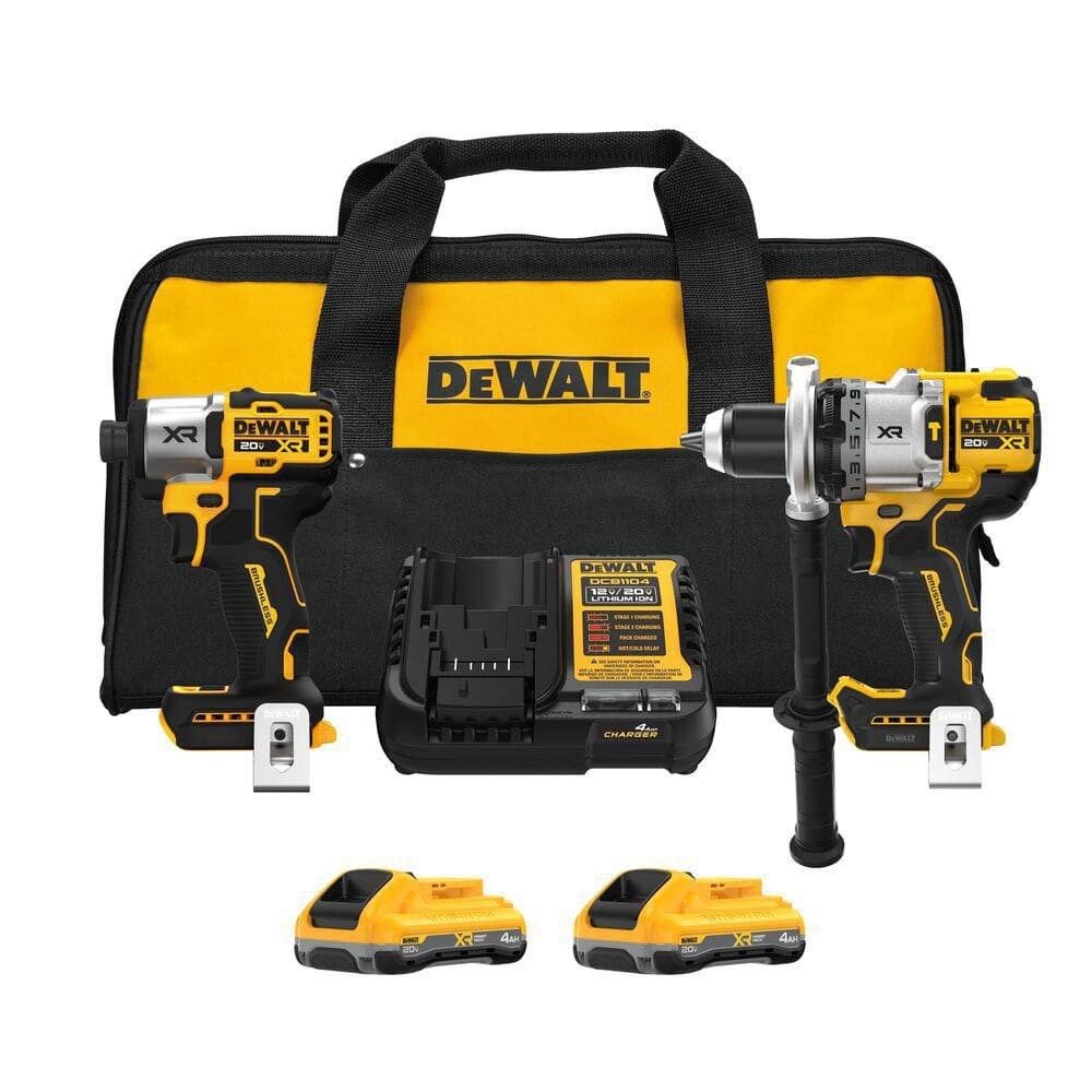DEWALT 20V MAX Lithium-Ion Cordless 2-Tool Combo Kit, 4.0 Ah Batteries, Charger