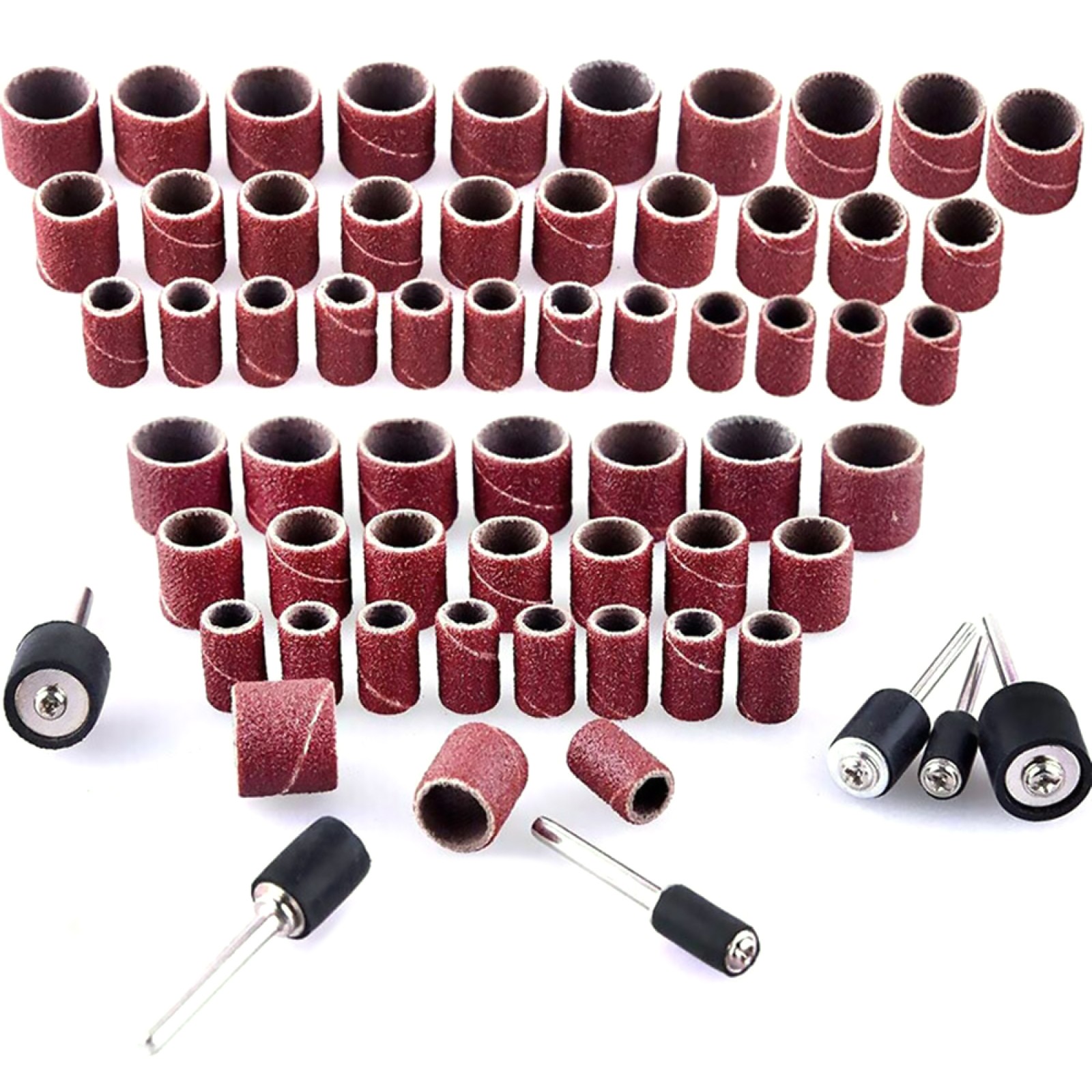 384Pcs Drum Sanding 80# 120# 240# 600# Grit Nail Drill Bit Assortment For Dremel