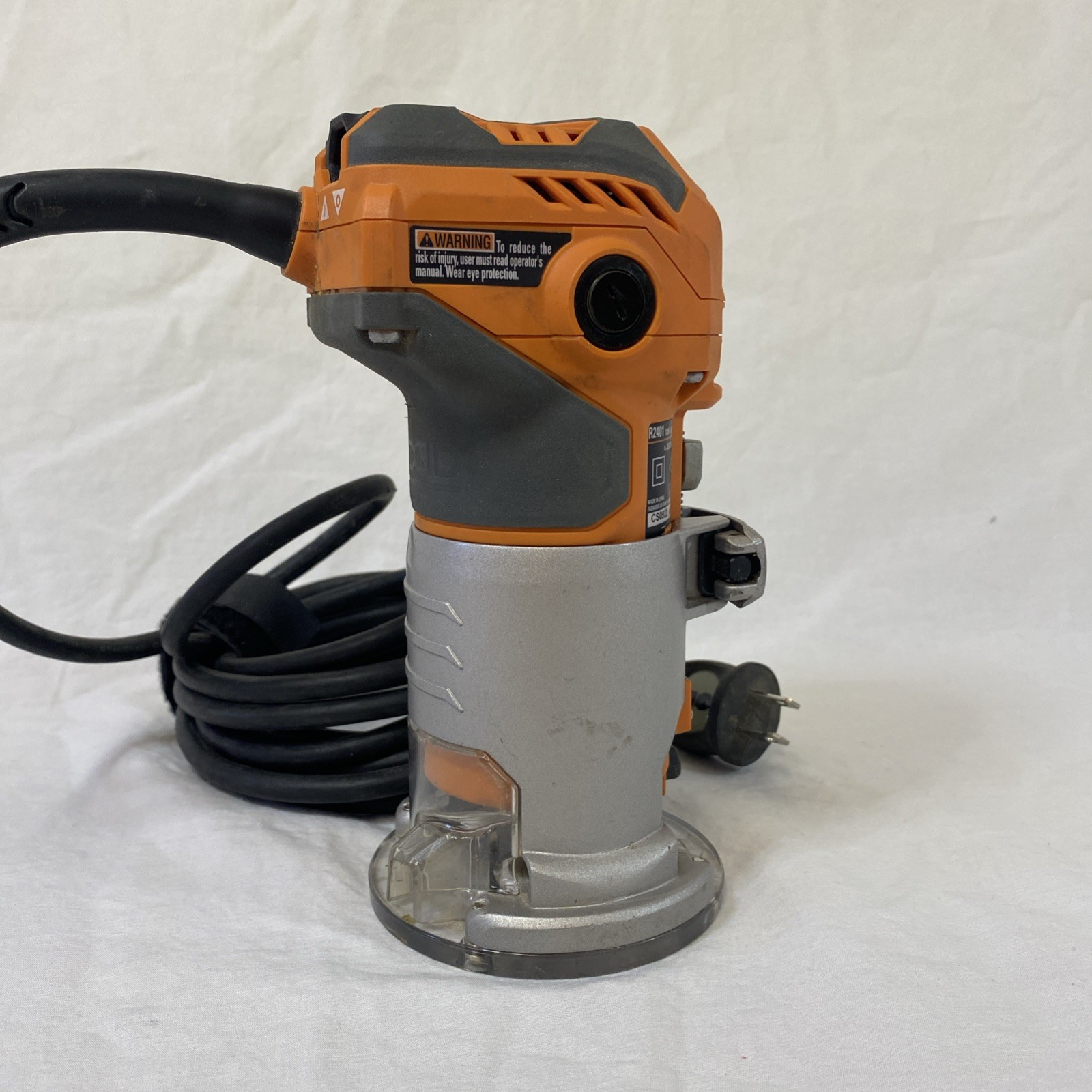 RIDGID R2401 1.5HP 5.5A Corded Compact Variable Speed Lighted Trim Router Orange