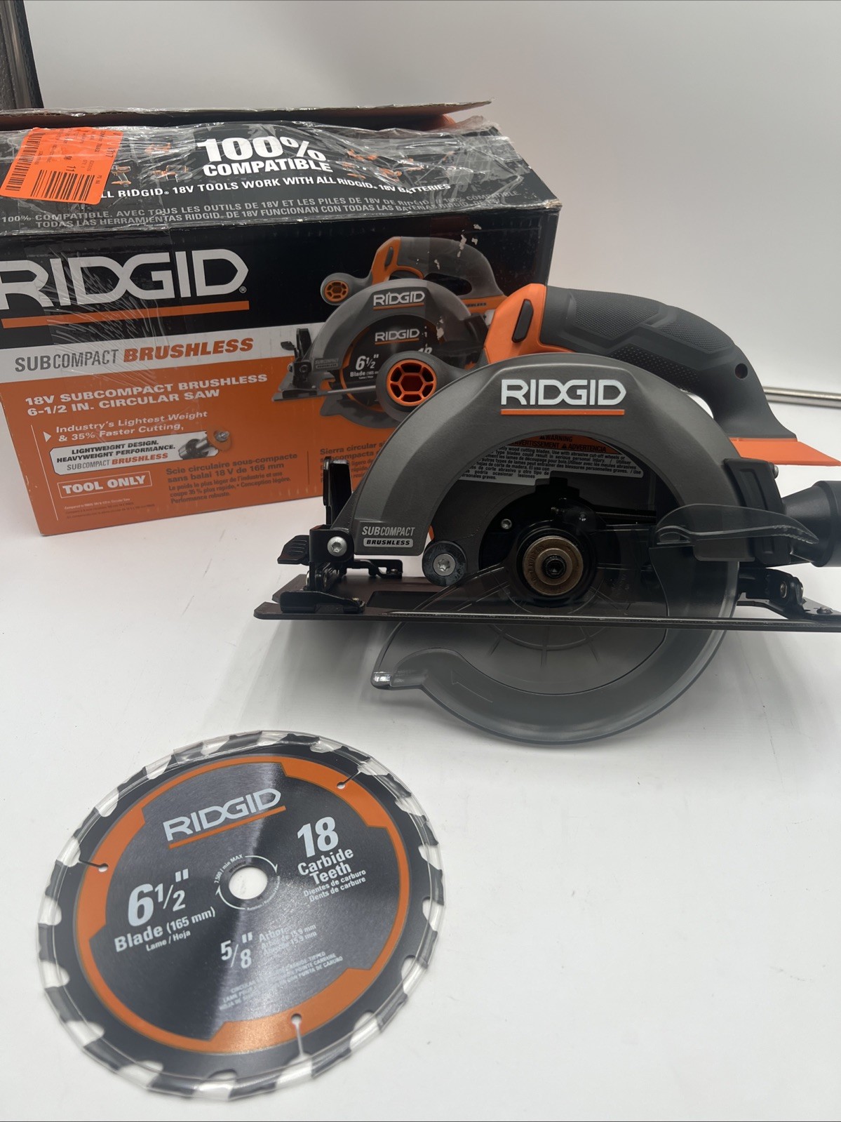 RIDGID R8656B 6-1/2” 18v Subcompact Brushless Circular Saw – Tool Only