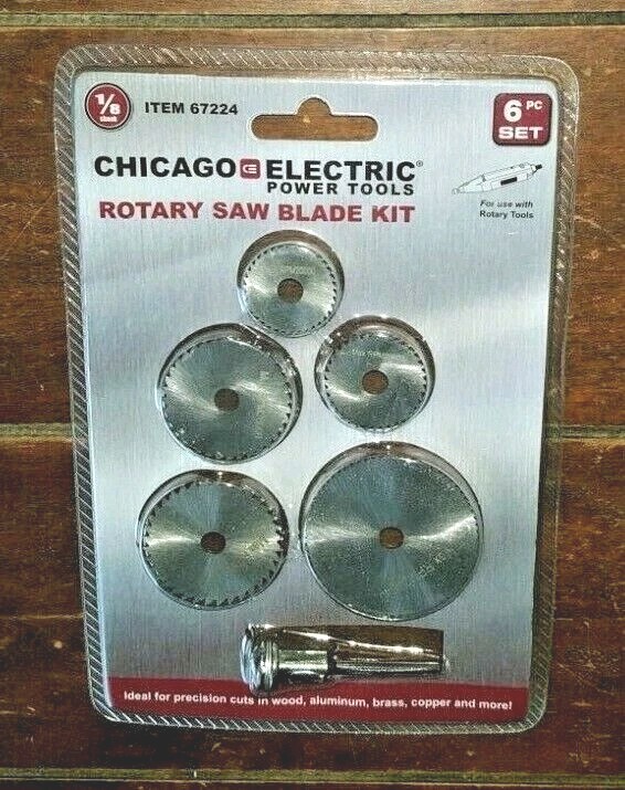6pc 1/8&Prime; Shank Rotary Saw Blade Kit -For Use with Rotary Tools- Item #67224