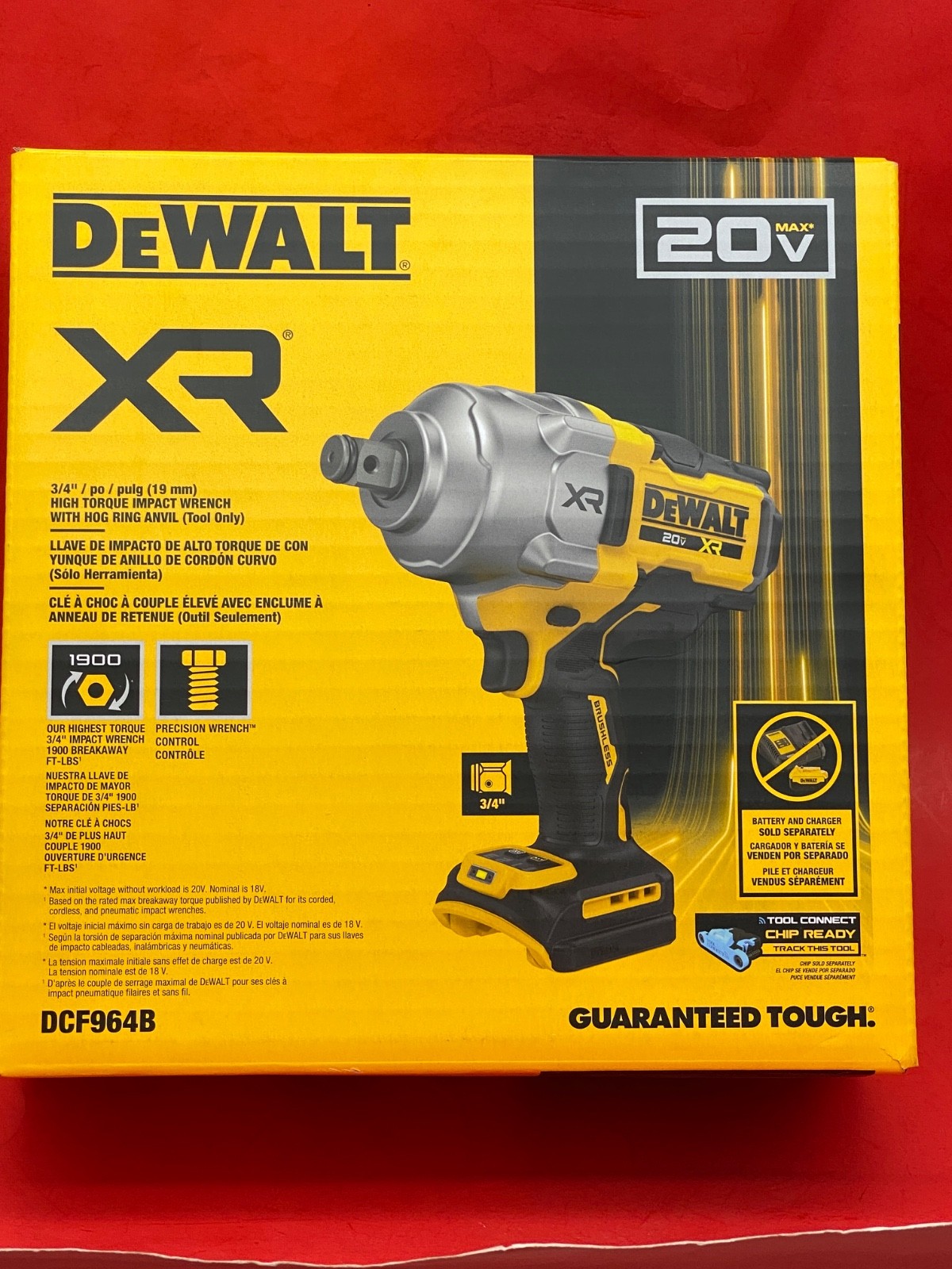 DEWALT 20V MAX XR 3/4 Inch Cordless Impact Wrench Brushless Impact Gun Hog Ring