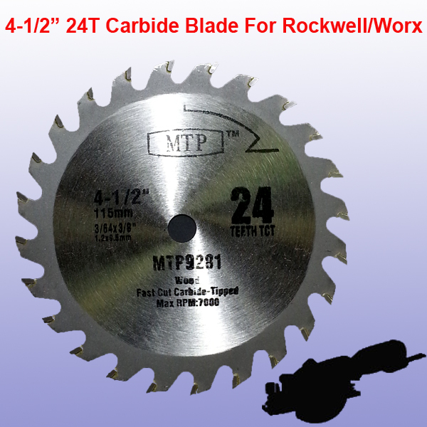4-1/2&Prime; inch Carbide Circular Saw Blade for ROCKWELL RK3441K WORX RW9281 TCT Wood