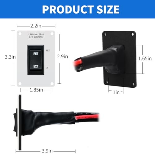 Landing Gear Replacement Switch, Landing Gear Switch with Black Iron white