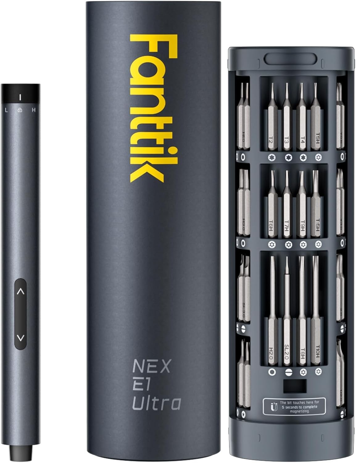 Fanttik E1 Ultra 3.7V Mini Electric Screwdriver, Precision Set, Grey
