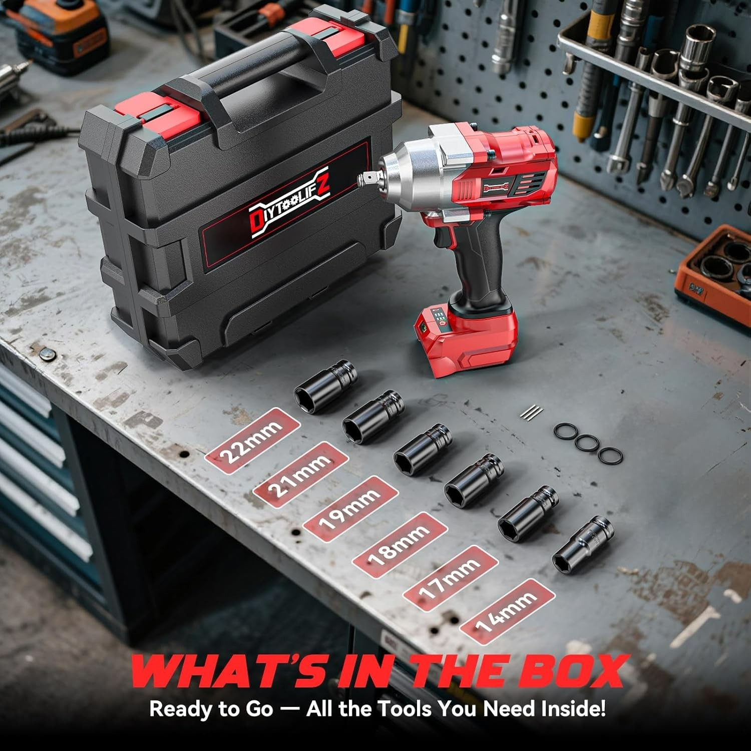 Cordless Impact Wrench 1/2&Prime; Compatible with Milwaukee 18V Battery, 750 Ft-Lbs Hi