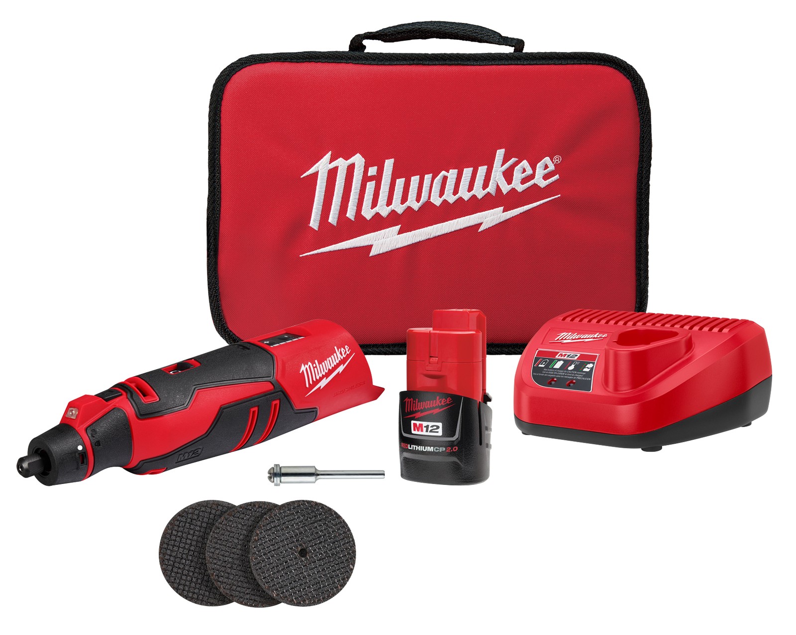 Milwaukee Tool 2525-21 M12 Brushless Rotary Tool Kit