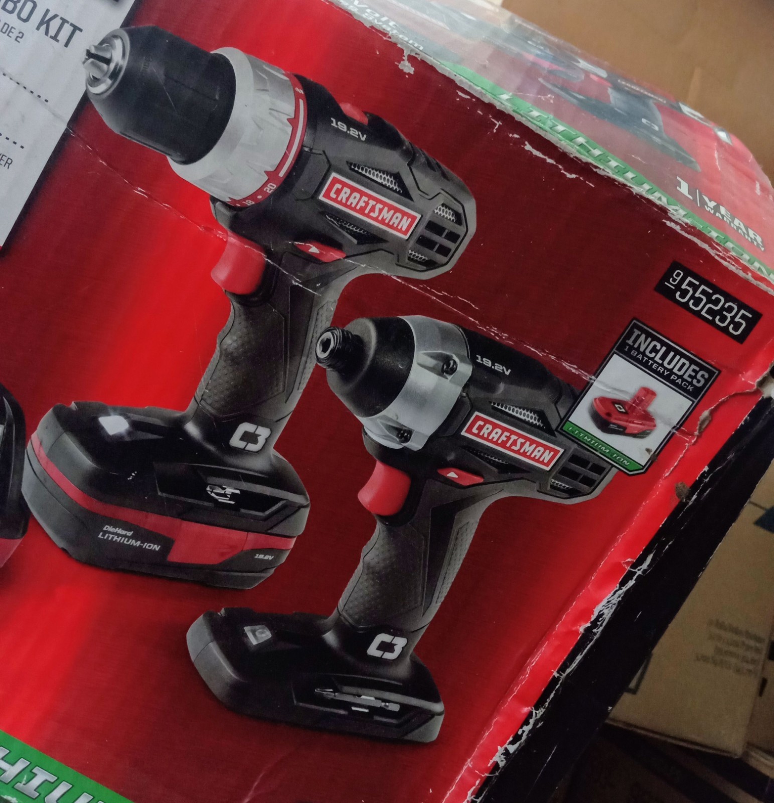 Craftsman 955233 Lithium-Ion 19.2V 2 Piece Tool Combo Kit Drill Impact Open Box