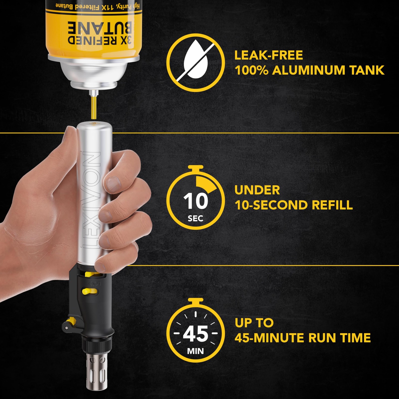 LEXIVON Butane Soldering Iron Multi-Purpose Kit | Cordless Self-Igniting Adjusta