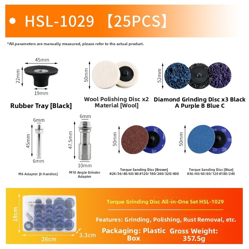 Angle Grinder Adapter Kit Compatible with M10 and Threads for Polishing