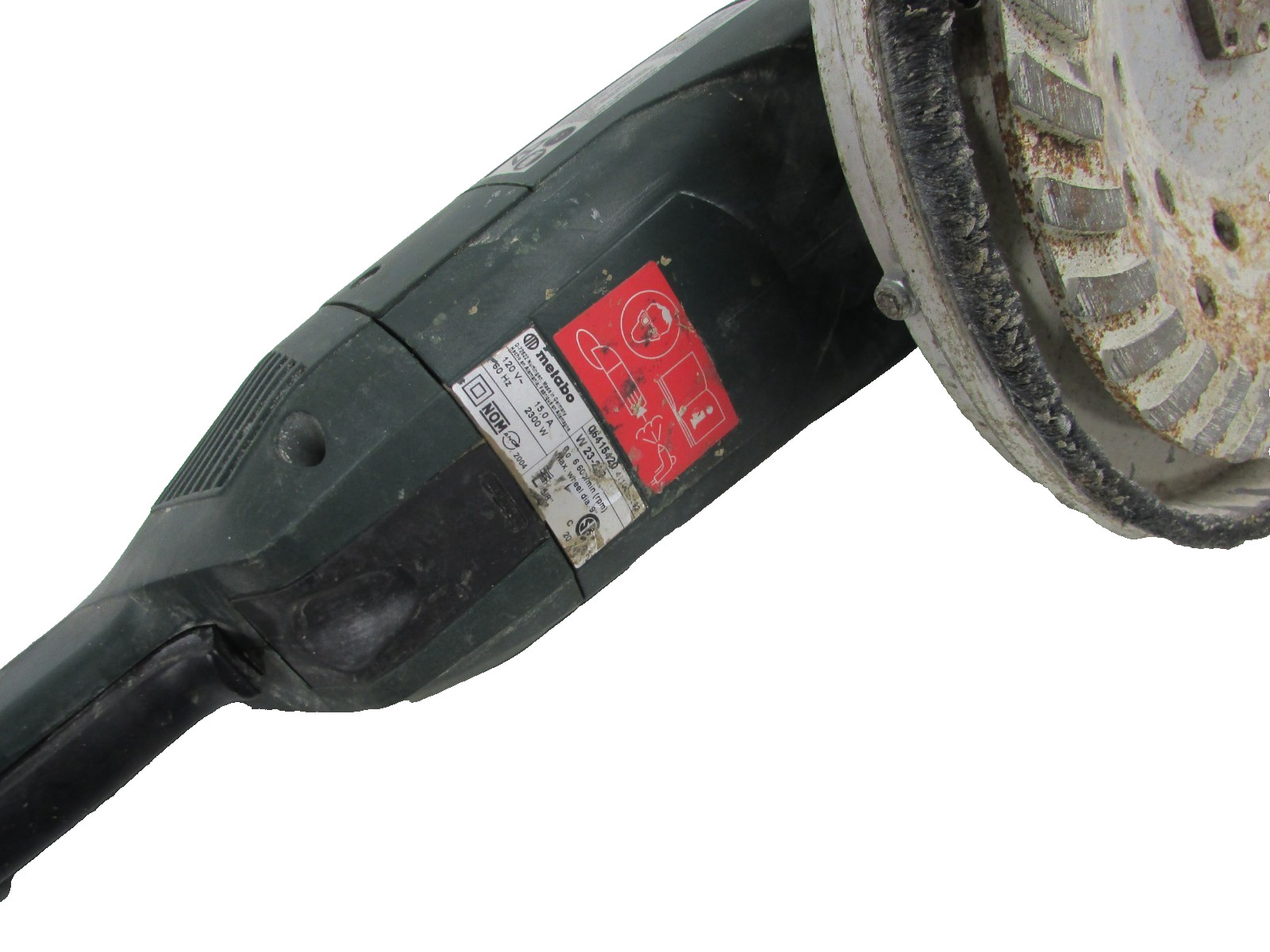METABO TOOLS W23-230 ANGLE GRINDER, w/ 10&Prime; DIAMOND SEGMENT BLADE & DUST SHROUD