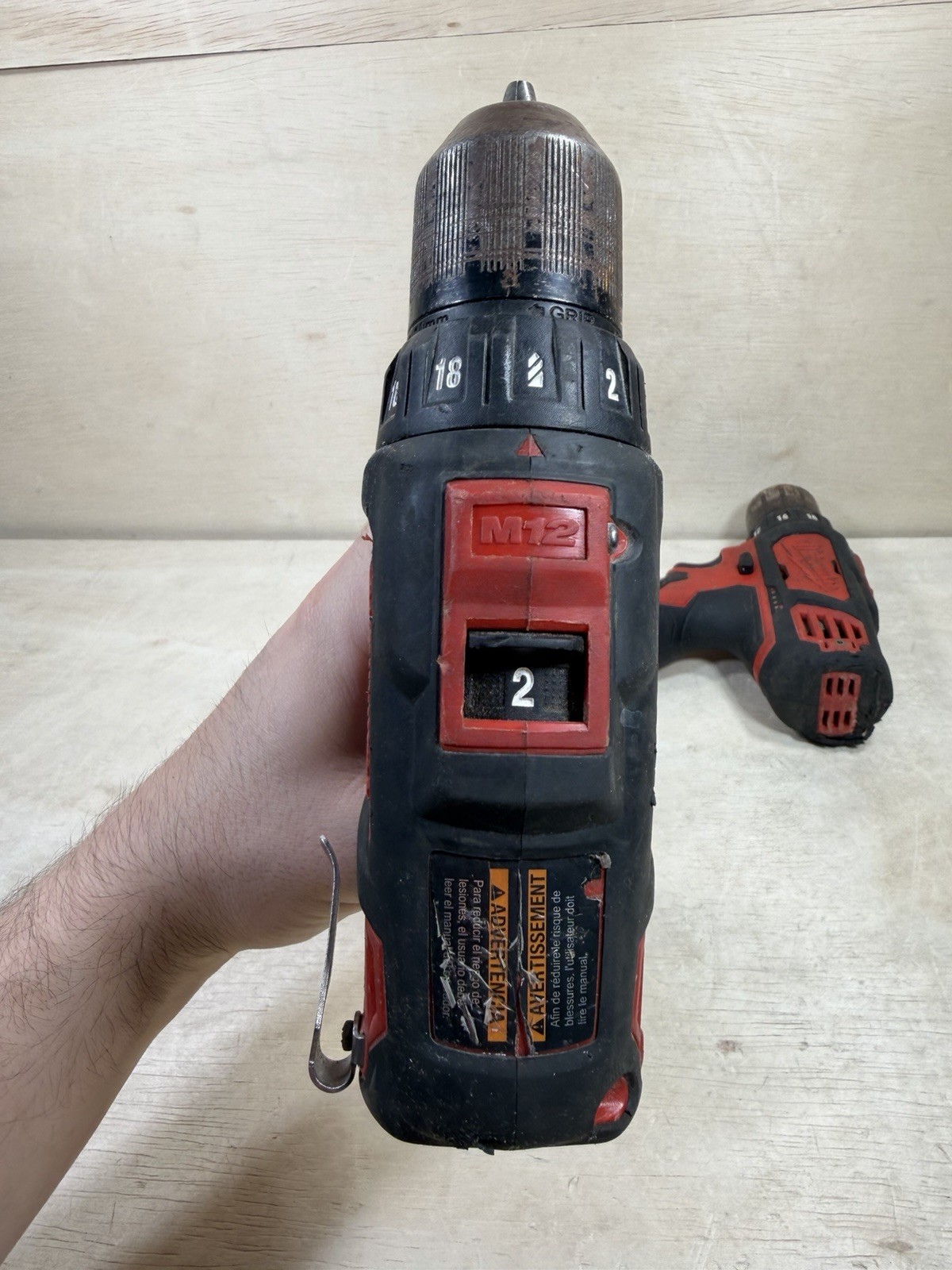 Milwaukee 2407-20 M12 3/8&Prime; Cordless Drill Driver Bare Tools Only LOT OF 2 Tested