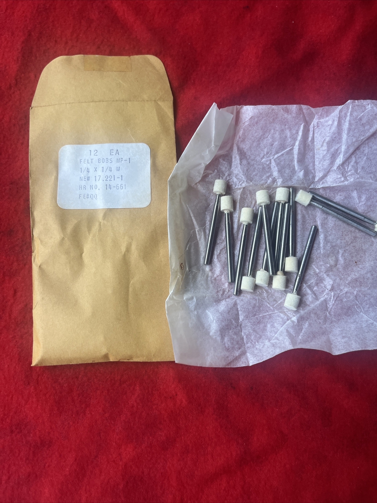 PACK OF FELT POLISHING BOBS MP-1 1/4&Prime; x 1/4&Prime; 12 pcs – NEW