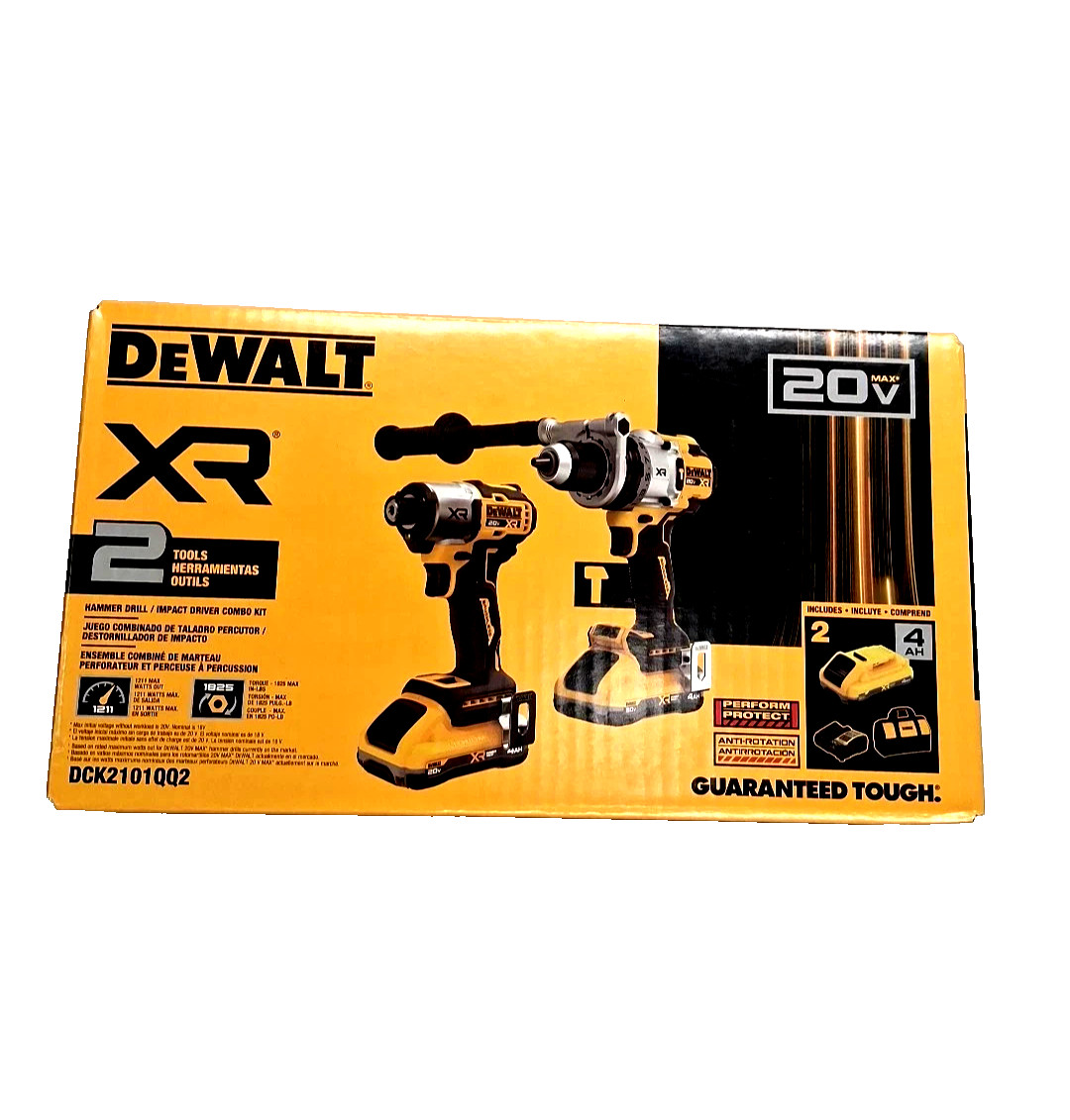 DEWALT NEW GENUINE 20V XR 3-Speed Hammer Drill & Impact Combo Kit (DCK2101QQ2)