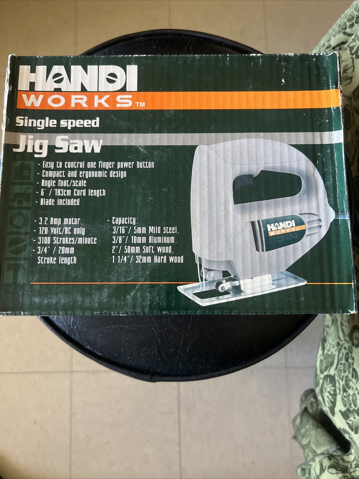 Handi Single Speed Jig Saw Model HW4000 (Never Ben Opened) 1 Finger Control 6ftc