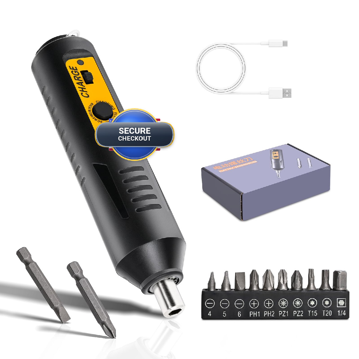 Julixin Cordless Battery Operated Electric Screw Driver Magnetic Type-C