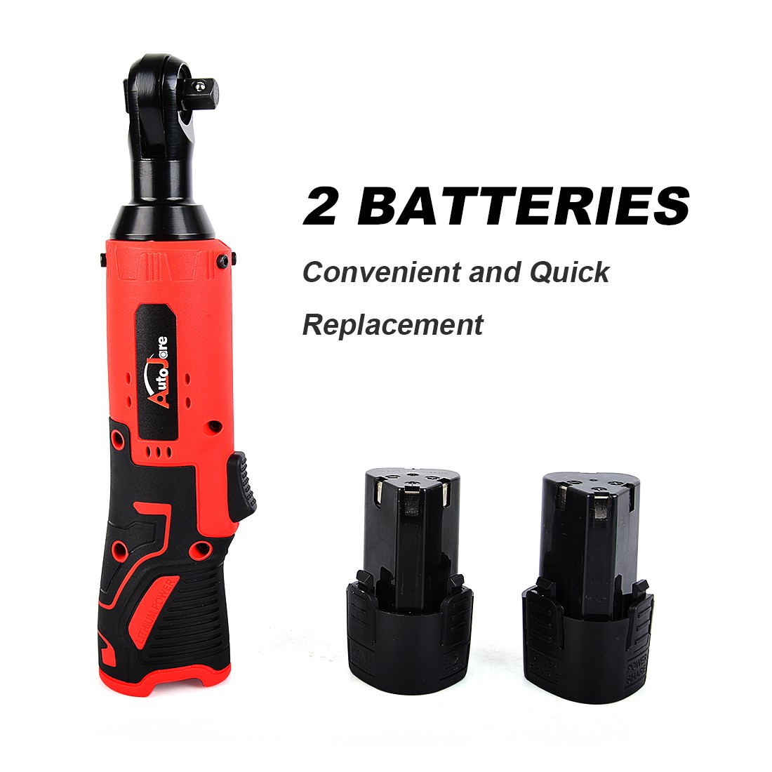12V Cordless Ratchet Wrench 3/8&Prime; Electric Ratchet Wrench with 2 Batery & Charger