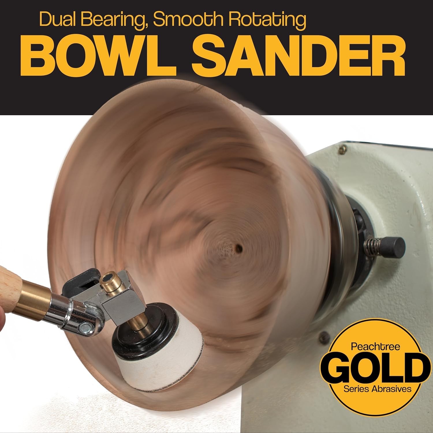Bowl Sander Tool Kit – Dual Bearing Head & Hardwood Handle, 132 Piece Wood Sa…