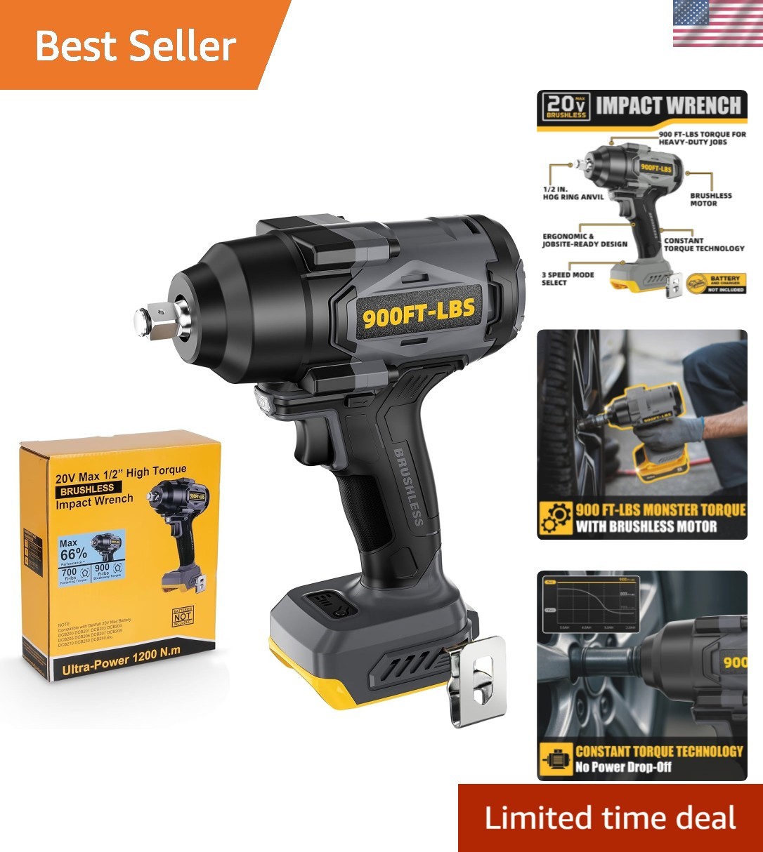 Lightweight & Compact 20V Cordless Impact Wrench – Ideal for Heavy-Duty Tasks