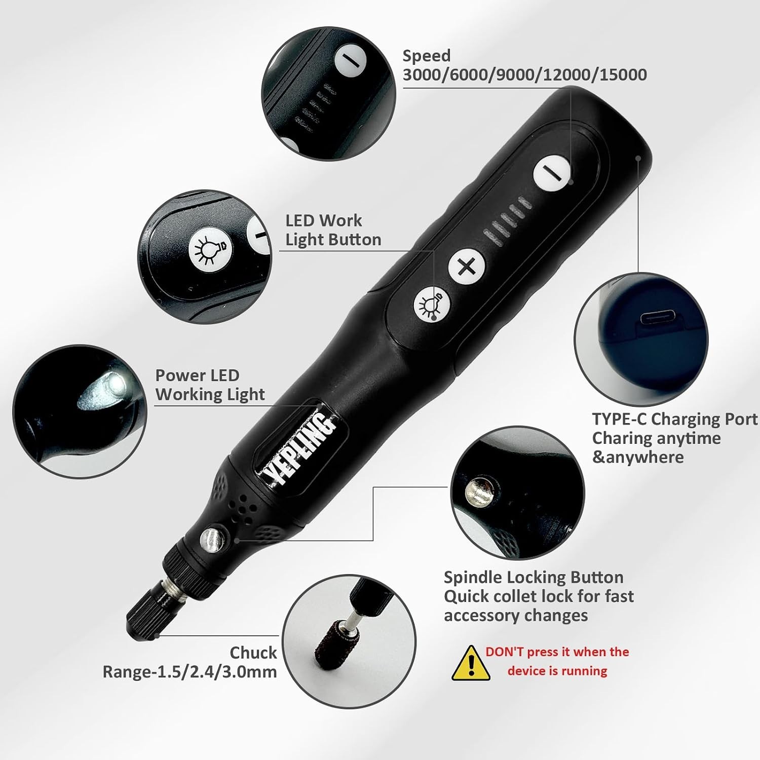 Cordless Rotary Tool with LED Light & 72 Accessories – Ideal for DIY Enthusiasts