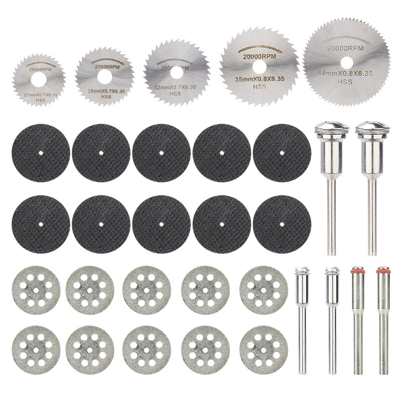 31PCS HSS Circular Saw Blade Set Cutting Wheel Disc For Dremel Rotary Tool