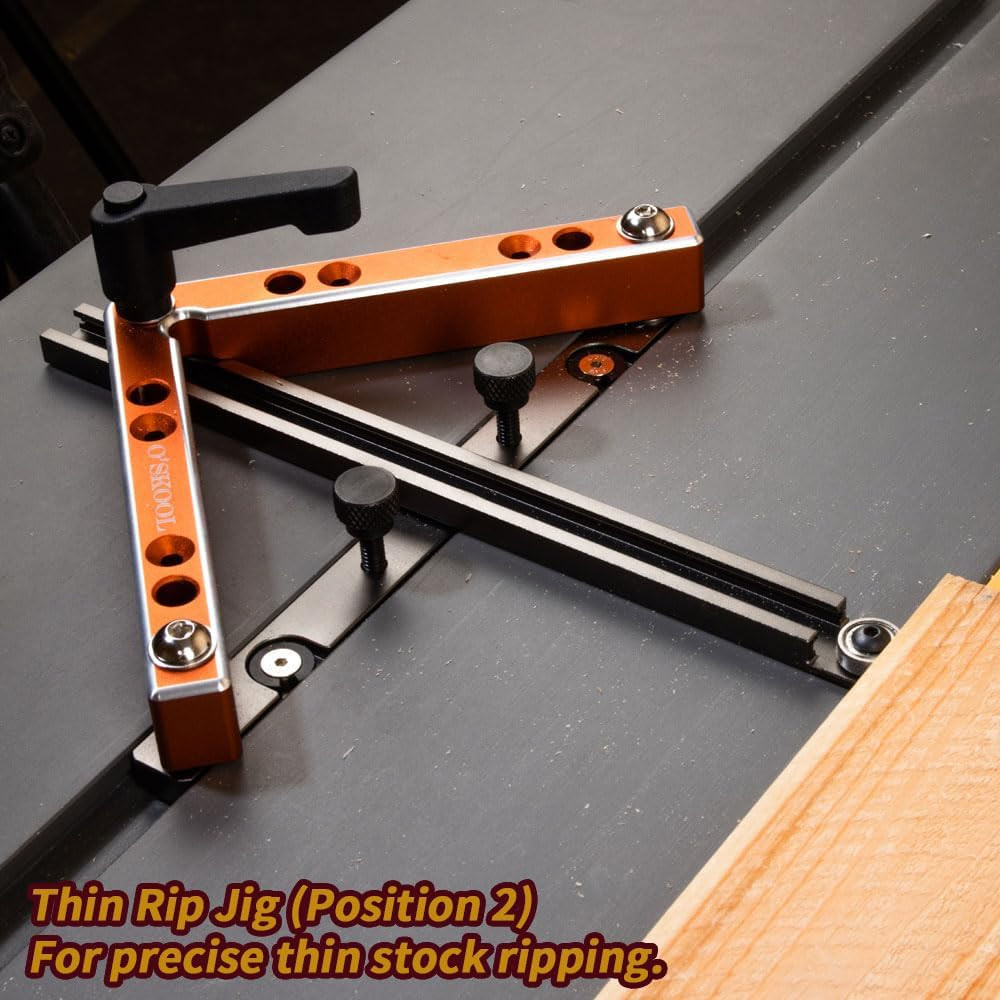 Tablesawmaster Multi Jig for Thin Ripping, Miter Cut, and Table Saw Alignment Wo