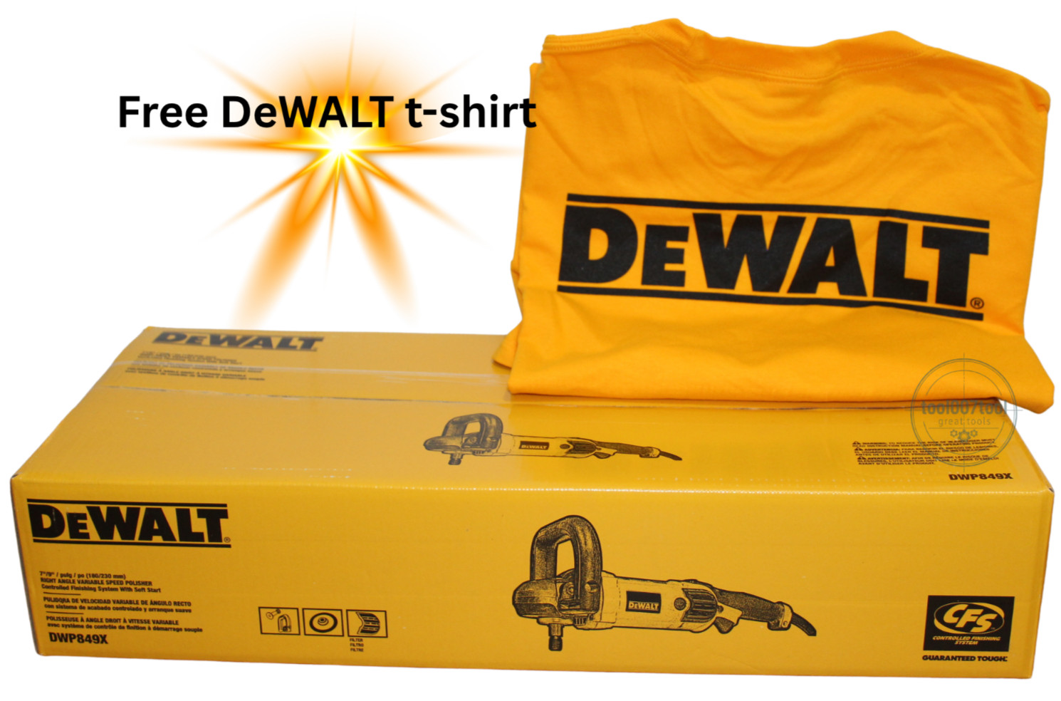Dewalt DWP849X 7&Prime;/9&Prime; Electronic Polisher w/ Warranty Free DeWALT t-shirt !