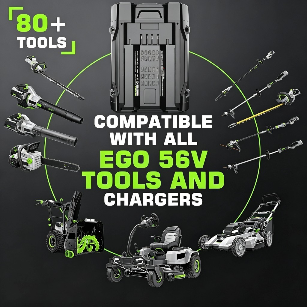 56V 5Ah Compatible with EGO 56 Volt POWER+ 5.0AH Battery Lithium BA2800 BA4200