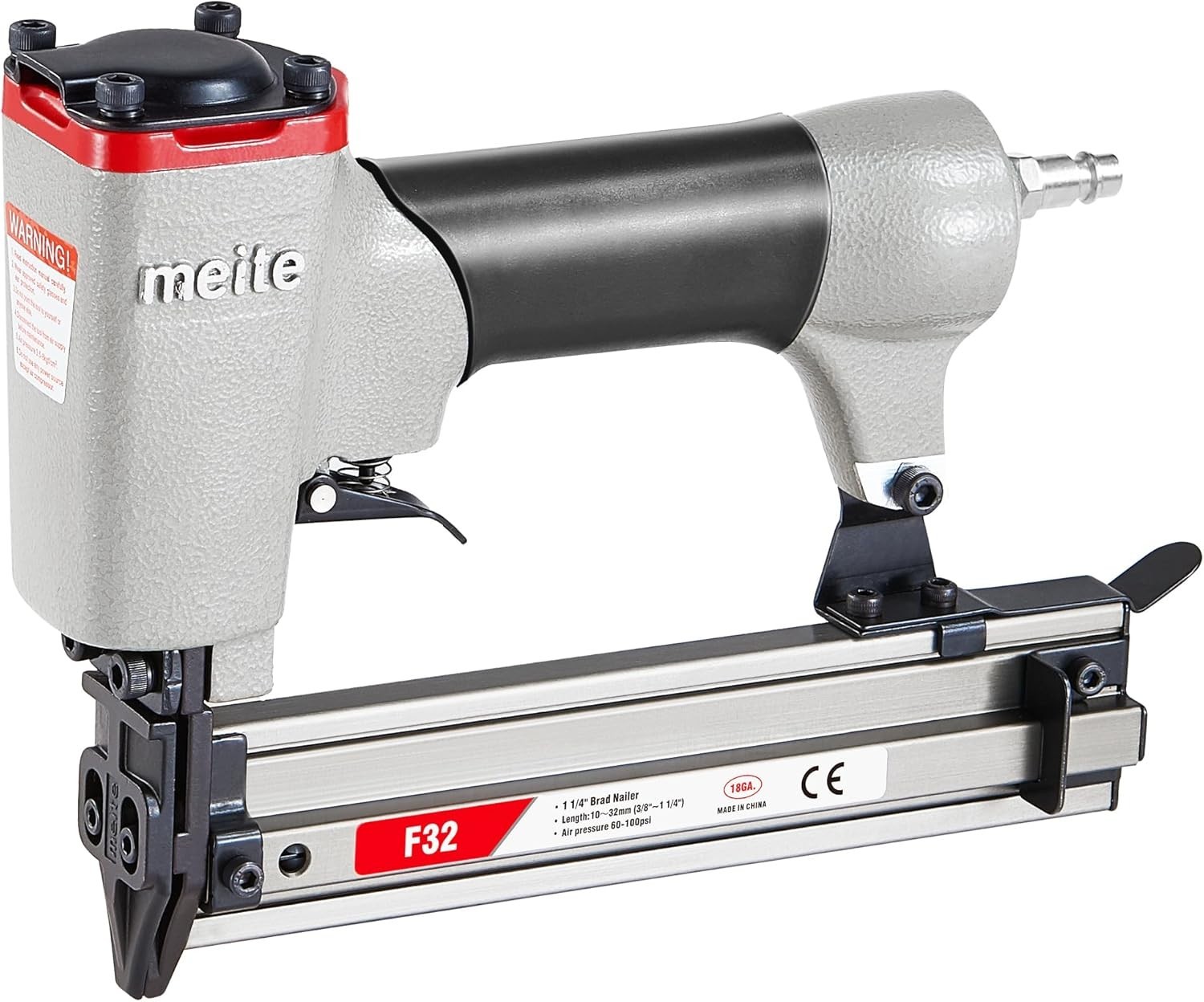 meite F32 Pneumatic Brad Nailer 18 Gauge 3/8&Prime; to 1-1/4&Prime; Length Air Brad Nail Gun