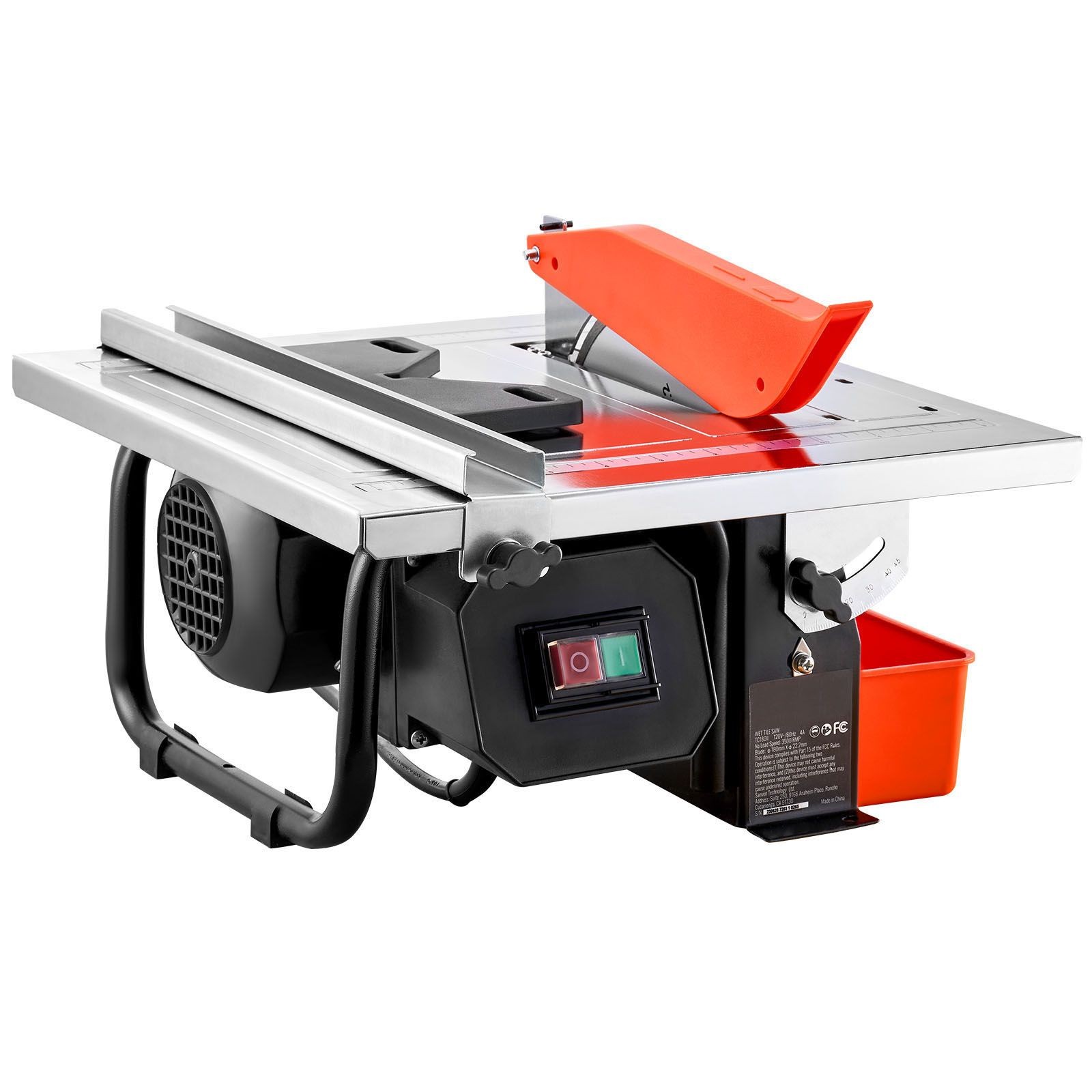 7in Electric Wet Tile Saw 3500RPM Induction Motor 1.25in Cut Depth