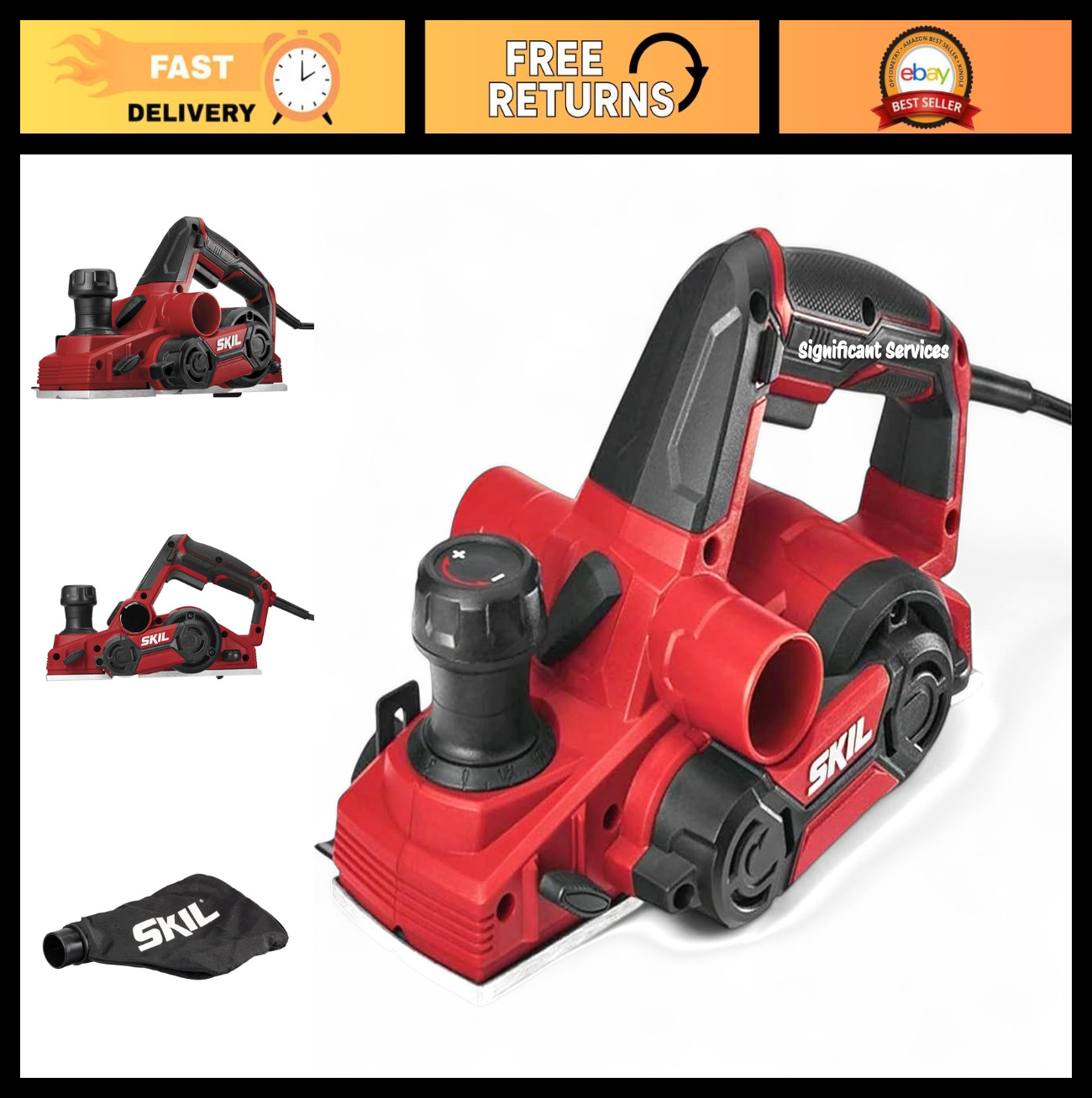 6.5 AMP Electric Corded Planer – 3-1/4 Inch, Powerful Woodworking Tool, Smooth F