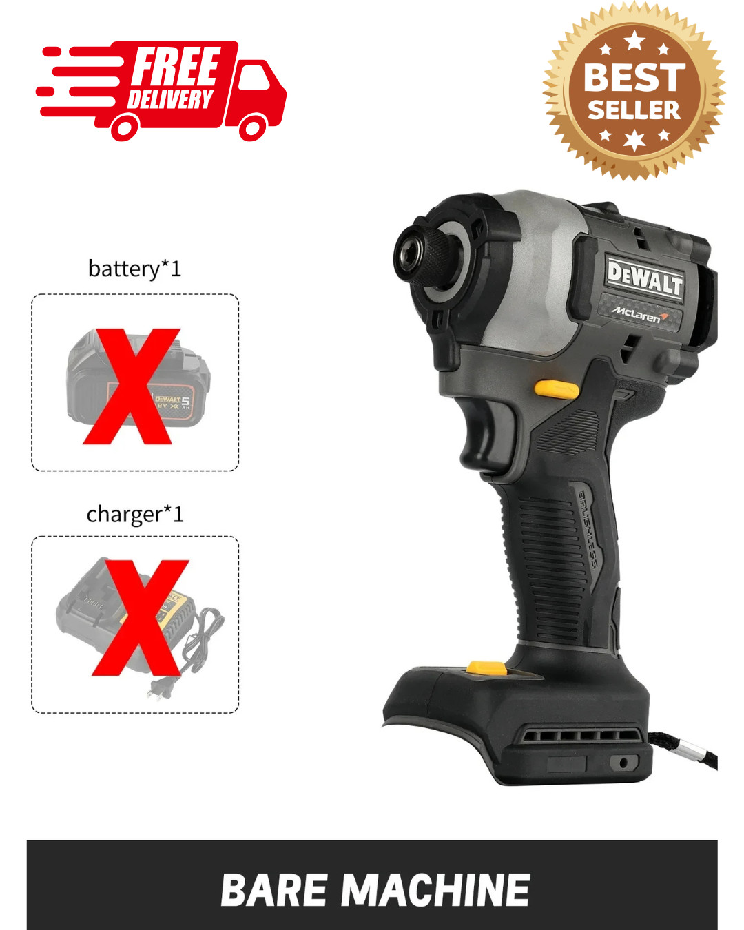 DEWALT DCF85M McLaren F1 Team Limited Edition 18V XR Brushless Impact Driver Cor