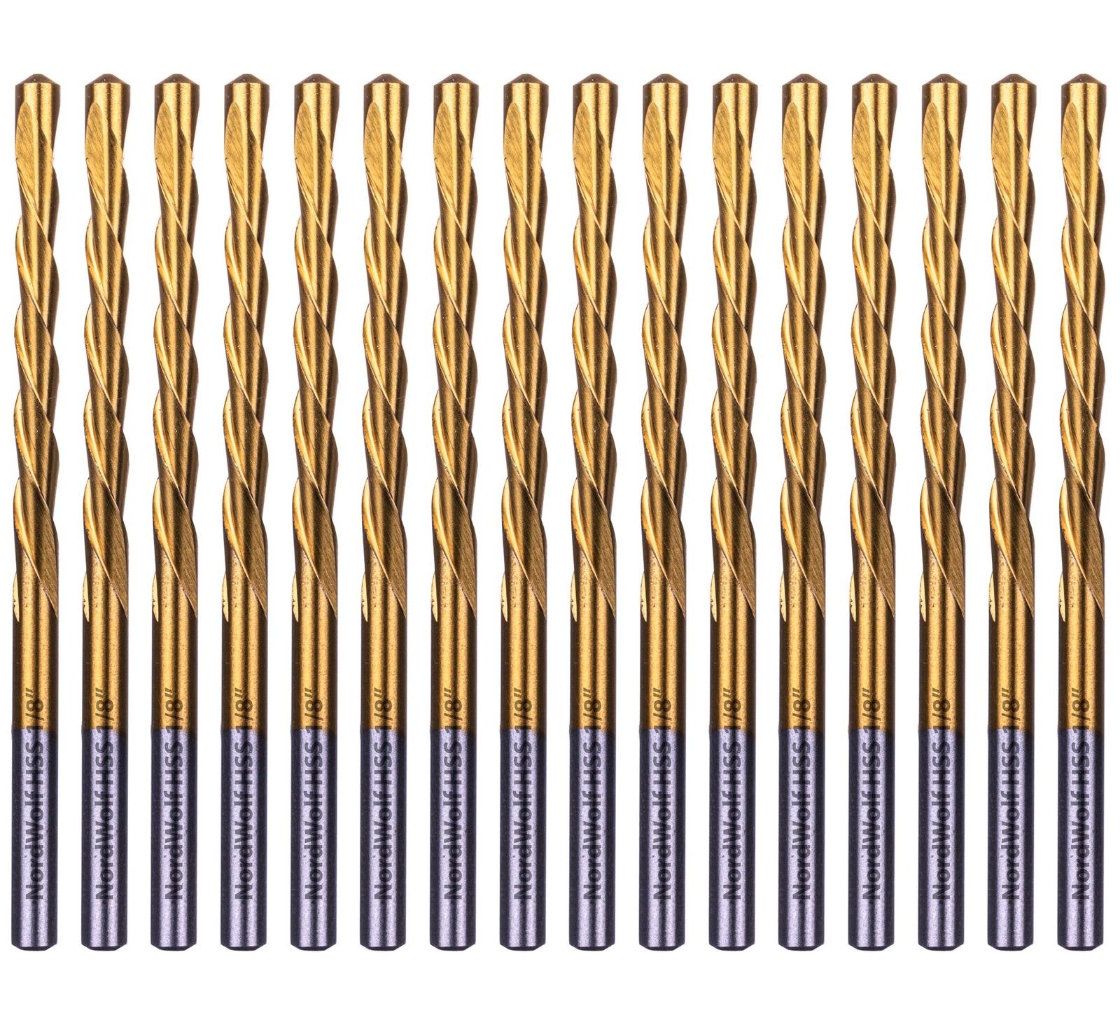 16-Piece HSS Drywall Cut Out Bit Set, Titanium Nitride Coated 1/8&Prime; Cutting Bi…