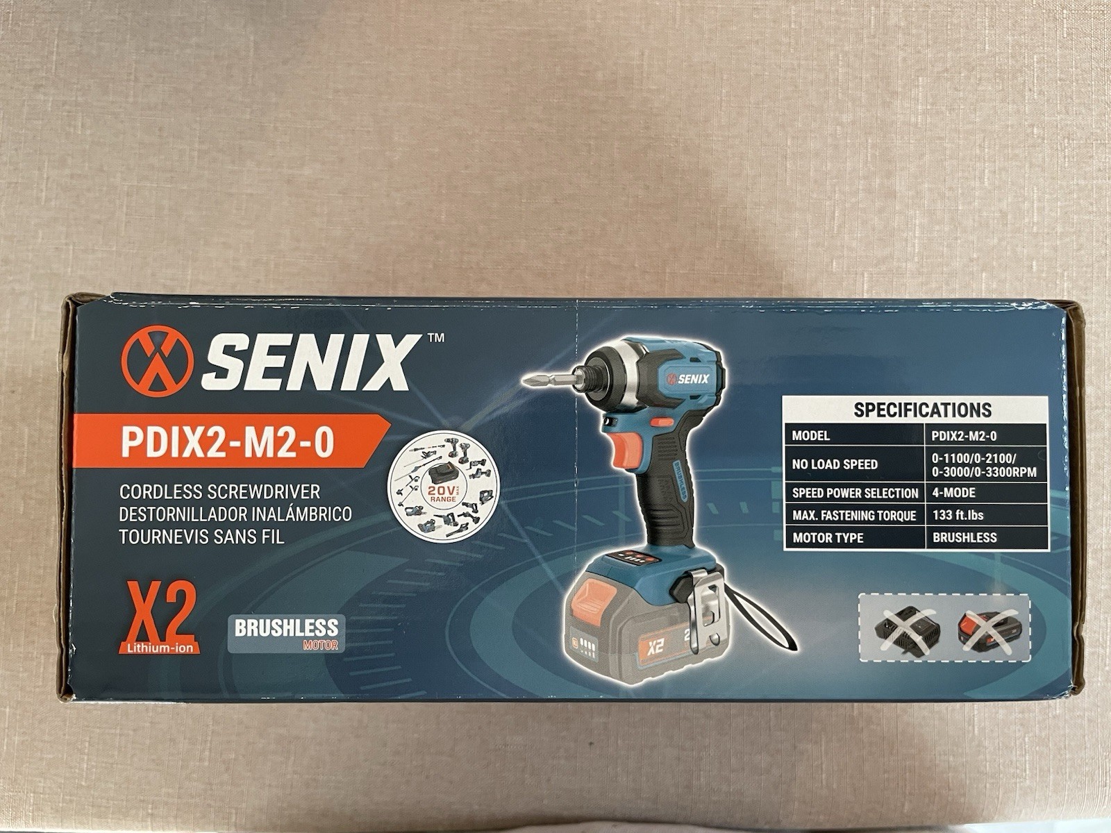 SENIX X2 20V Brushless Cordless 1/4 in Impact Driver Kit, 2.0Ah Battery