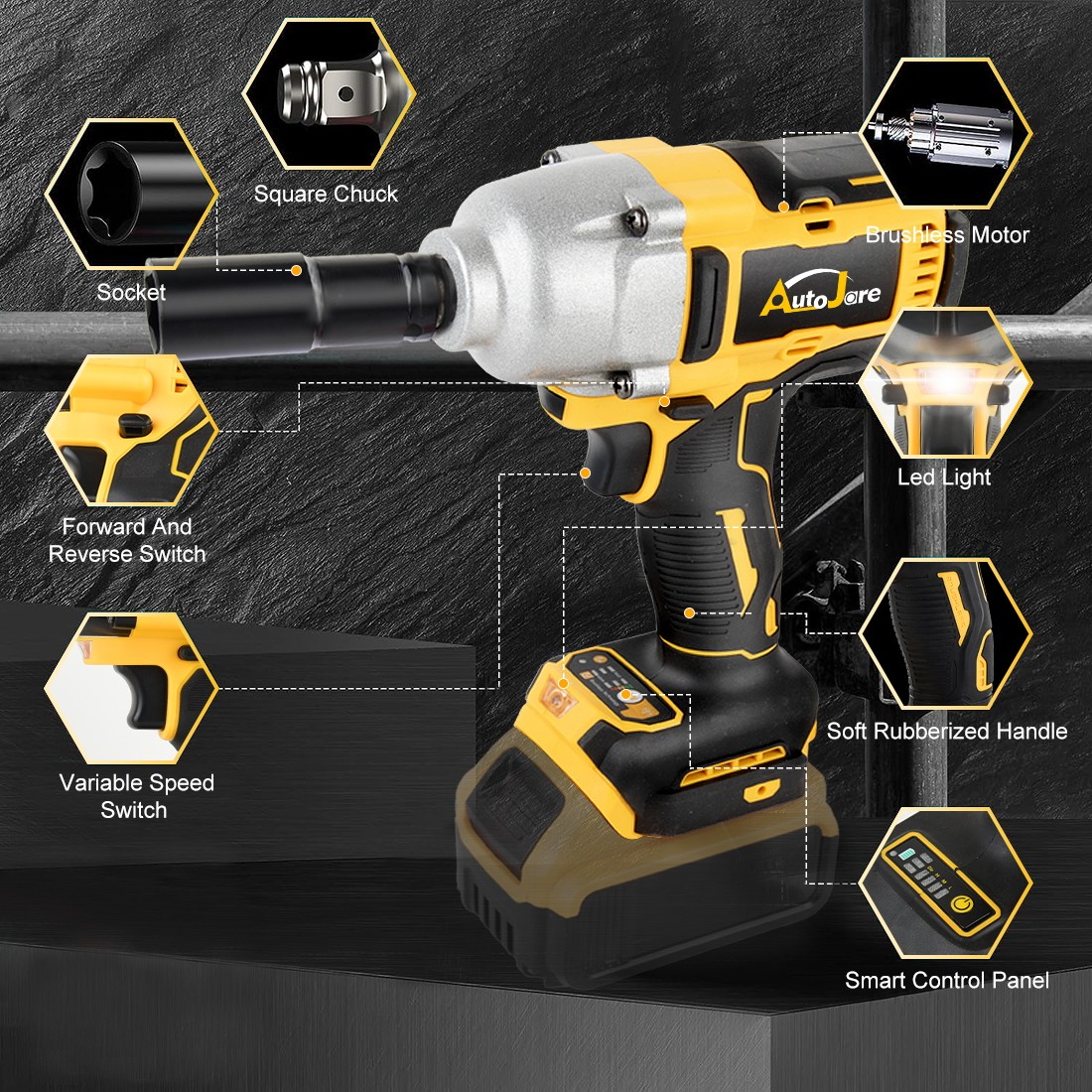 For Dewalt 20V Battery Cordless Impact Wrench/Driver 1/2&Prime; Brushless Bare Tool