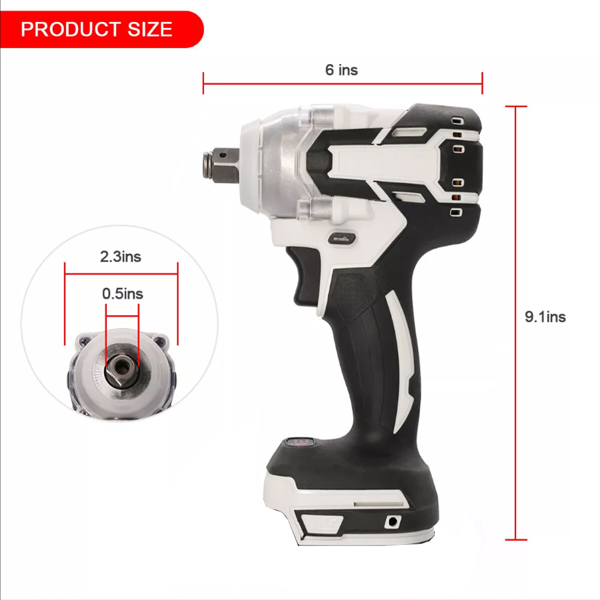 Impact Wrench Gun 1/2 » High Power Driver for Makita Battery Cordless Electric