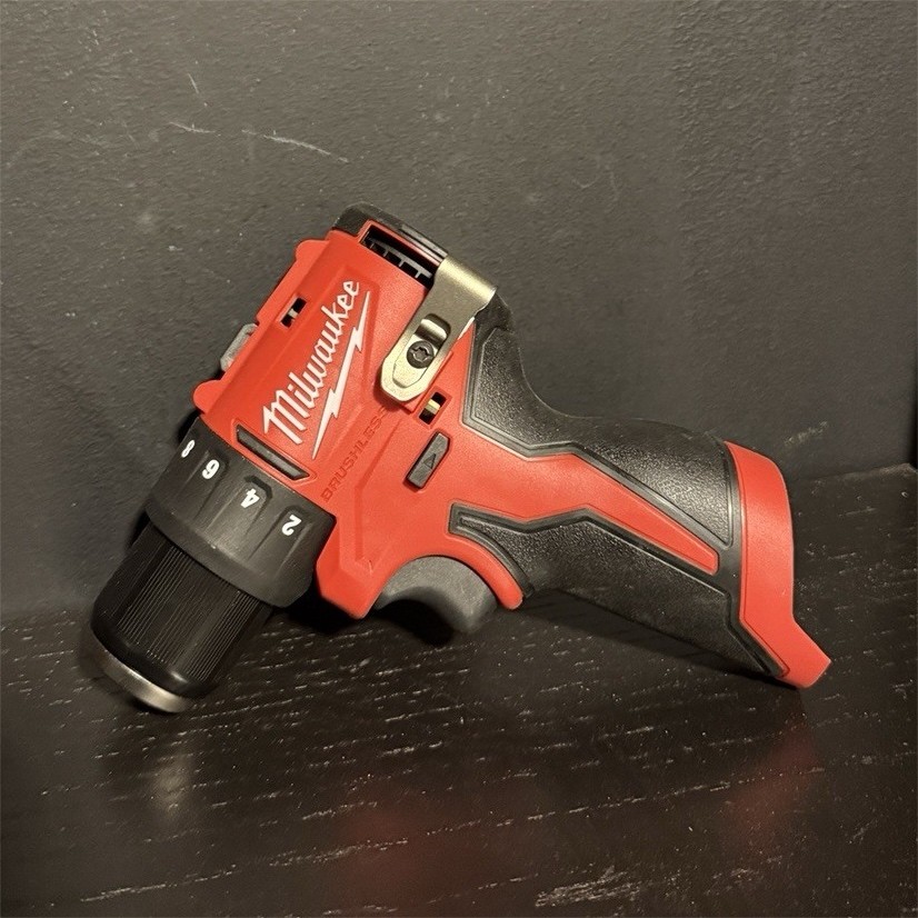 Milwaukee M12 12V Cordless Drill/Driver, Keyless Chuck, Red/Black, Tool Only