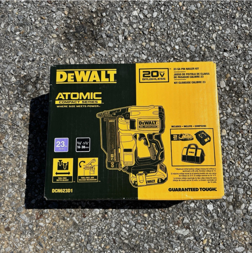 DEWALT DCN623D1 20V MAX Atomic 23 Gauge Pin Nailer Kit New Sealed | 1007645284