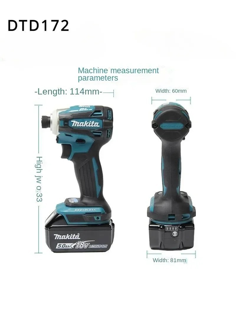 Makita DTD172 18V Brushless Impact Driver 1/4&Prime; Cordless 180N.m Tool