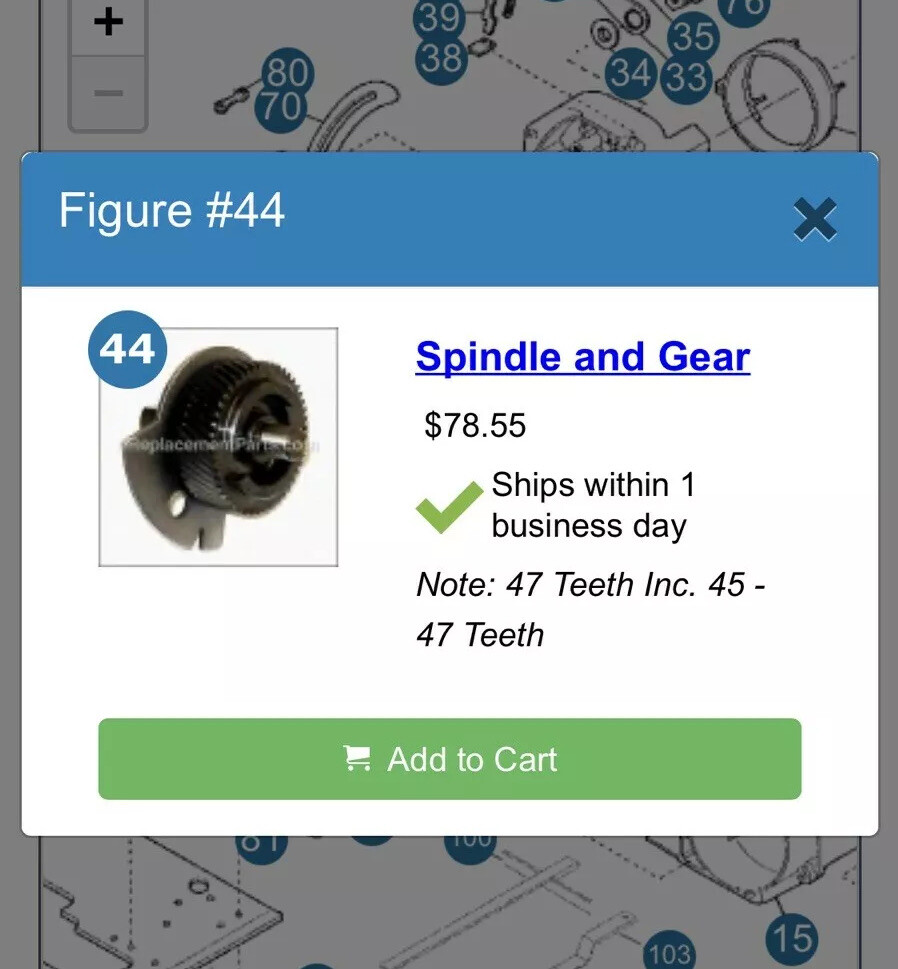 Genuine Saw Parts Spindle Gear w/Cover For DEWALT 7-1/4 in. Circular Saw DW362