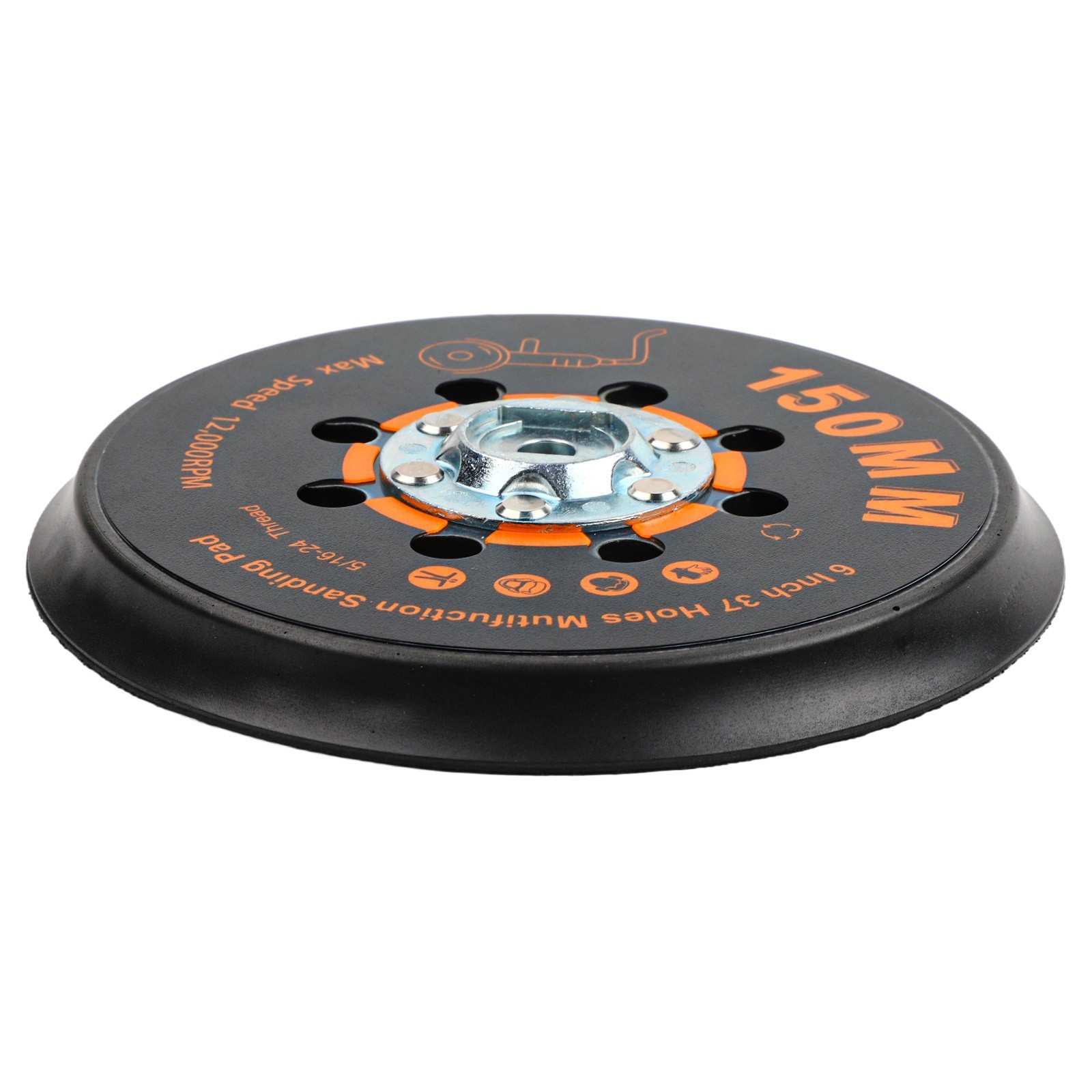For Orbital Sander Accessory 150mm Backing Pad with 37 Hole Configuration