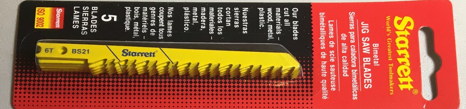 STARRETT FIVE 5-PACKS STARRETT JIGSAW BLADES 6 TPI (25 BLADES) BS21-5