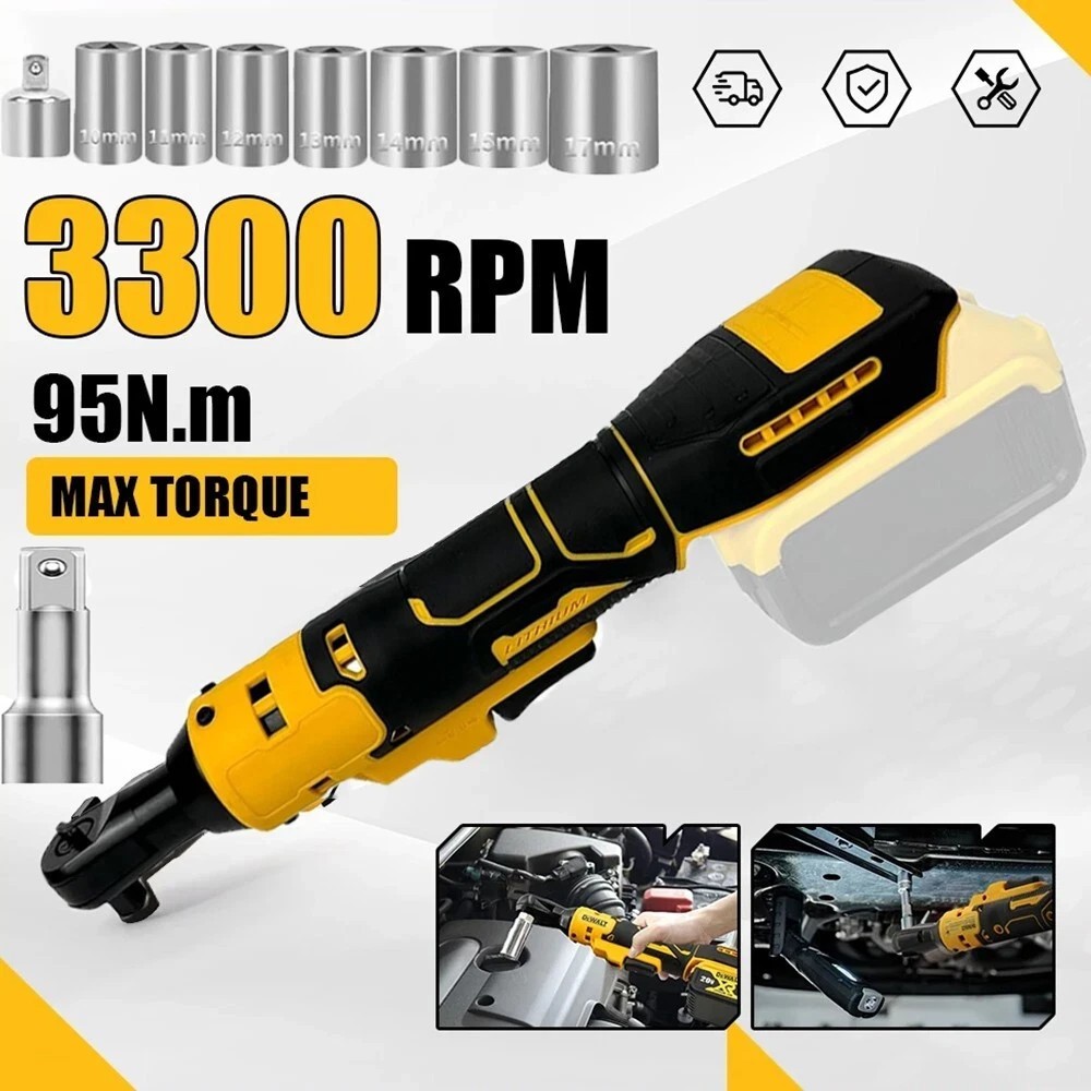Brushless Cordless Electric Ratchet Wrench 3/8&Prime; for Dewalt 20V Li-Ion Battery US
