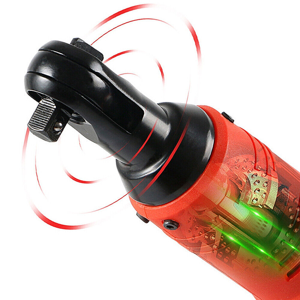 3/8 » Electric Cordless Ratchet Right Angle Wrench Impact Power Tool 2 Battery