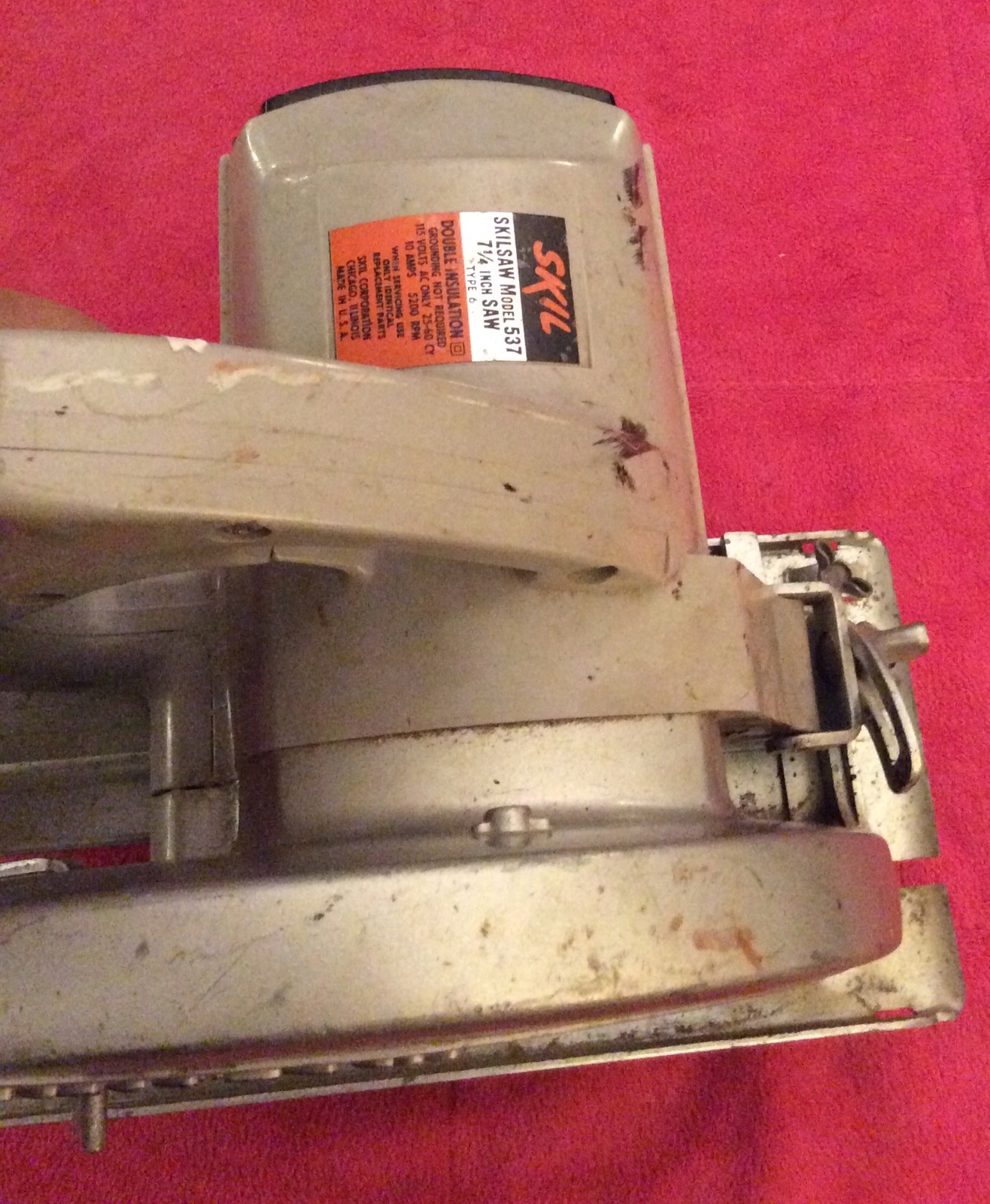 Skilsaw 7 1/4” Model 537 Saw Type 6 ,Double Insulation’. Made In U.S.A Corded
