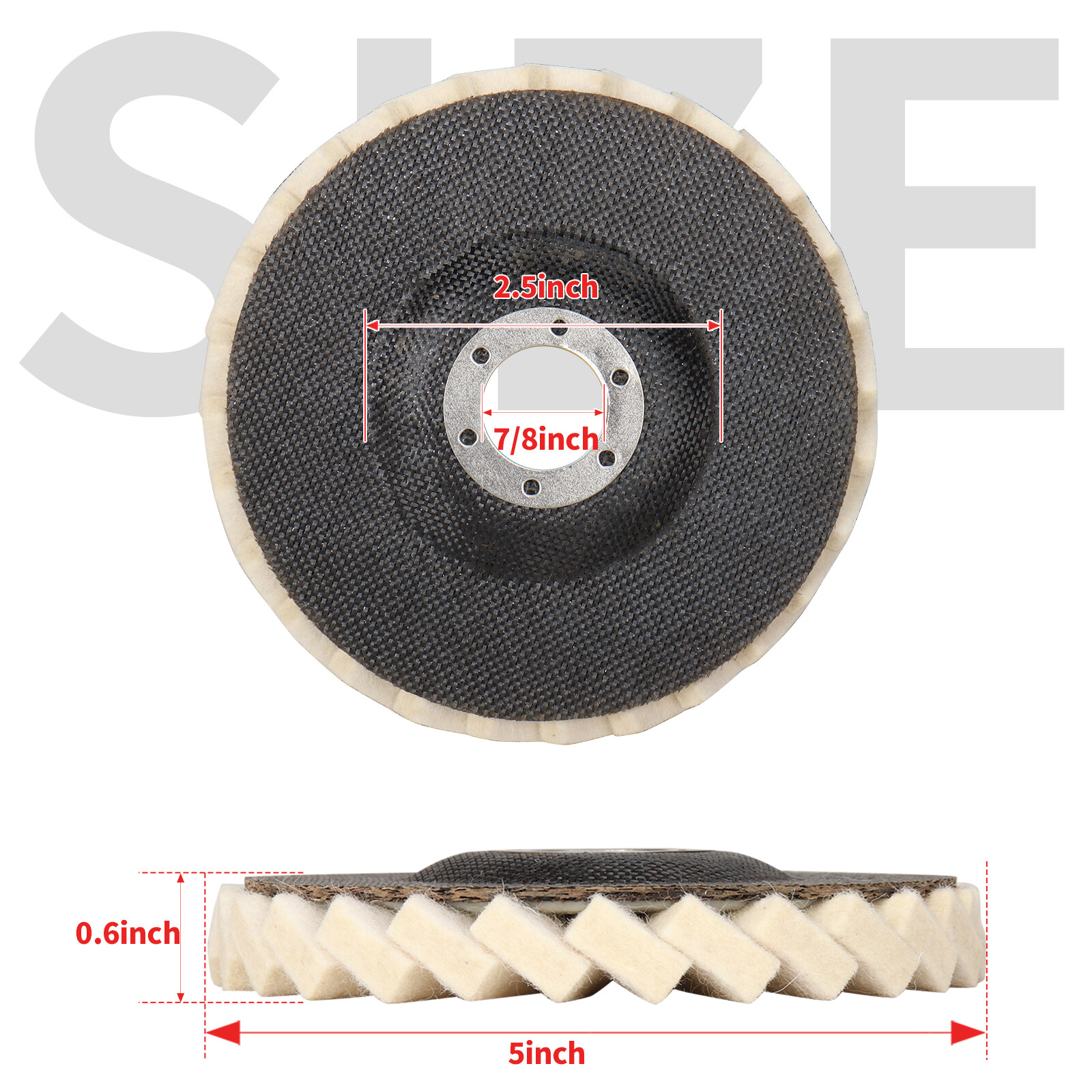 125MM Wool Felt Flap Disc Metal working Polishing Buffing Wheel Angle Grinder