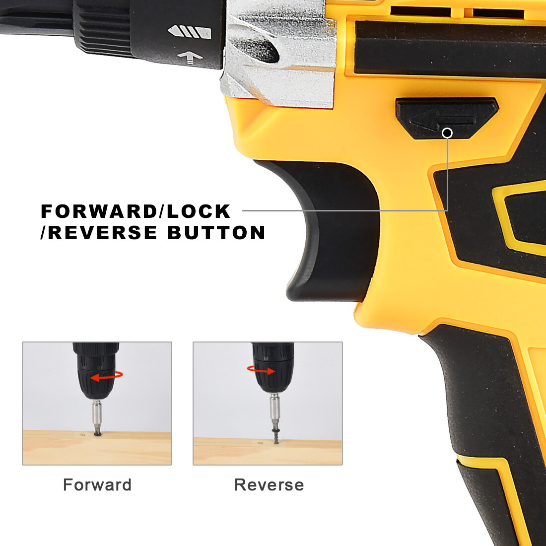 Cordless Drill Driver Kit, 20V MAX ELECTRIC SCREWDRIVER Compact Drill 3 in 1 Set
