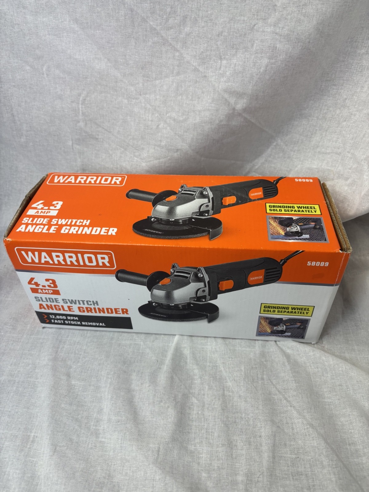 Warrior 4.3 AMP Slide Switch Angle Grinder with 12,000 RPM – Item #58089